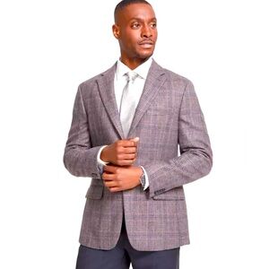 Tommy Hilfiger Men's Modern-Fit Plaid Wool Sport Coat, Brown, 42 Regular